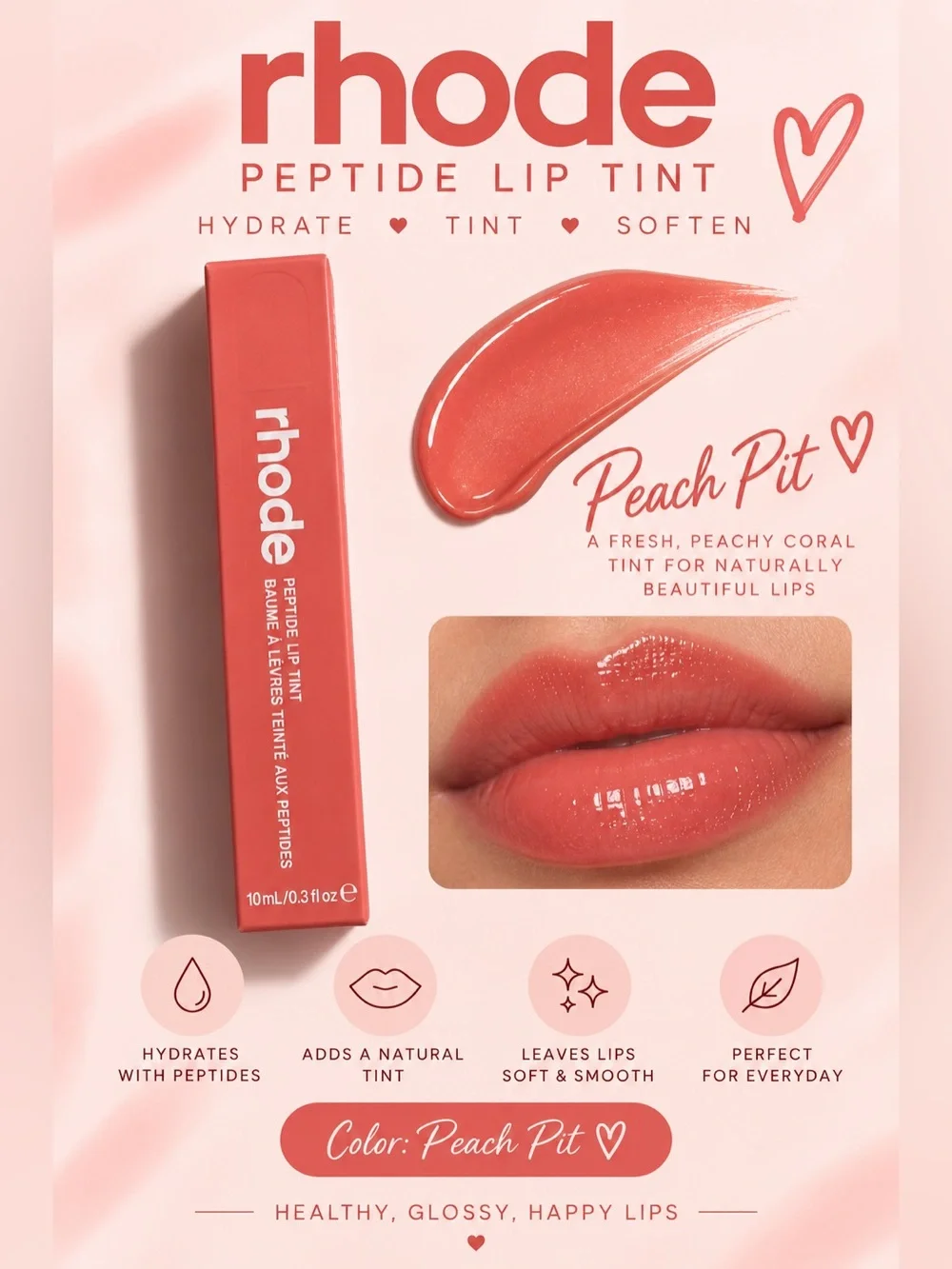RHODE Peptide Lip Tint — Peach Pit